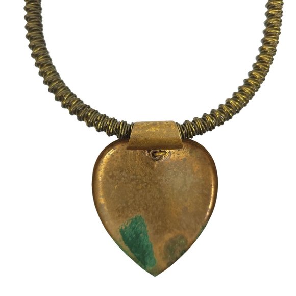 Vintage Choker Necklace Heart Floral ENGRAVED Dorothy Stretchy Boho Hippie Goth - Picture 7 of 14